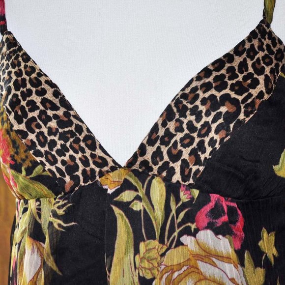 Kimchi Blue Leopard African Safari Print Spaghetti Strap Silky Camisole - Picture 3 of 8